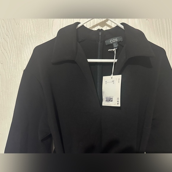 NWT COS Black Knit Jersey Long Sleeve Wide Leg Jumpsuit Size XS - Picture 3 of 6